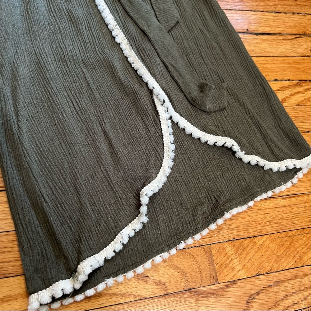 Hayden LA Sage Green Wide Leg Culottes, Cropped Pant, Boho - Picture 3 of 15